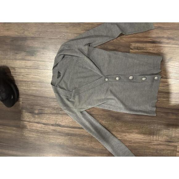 Pristine Condition Charcoal Grey Theory Ribbed Button Down Cardigan sz S - Picture 2 of 6